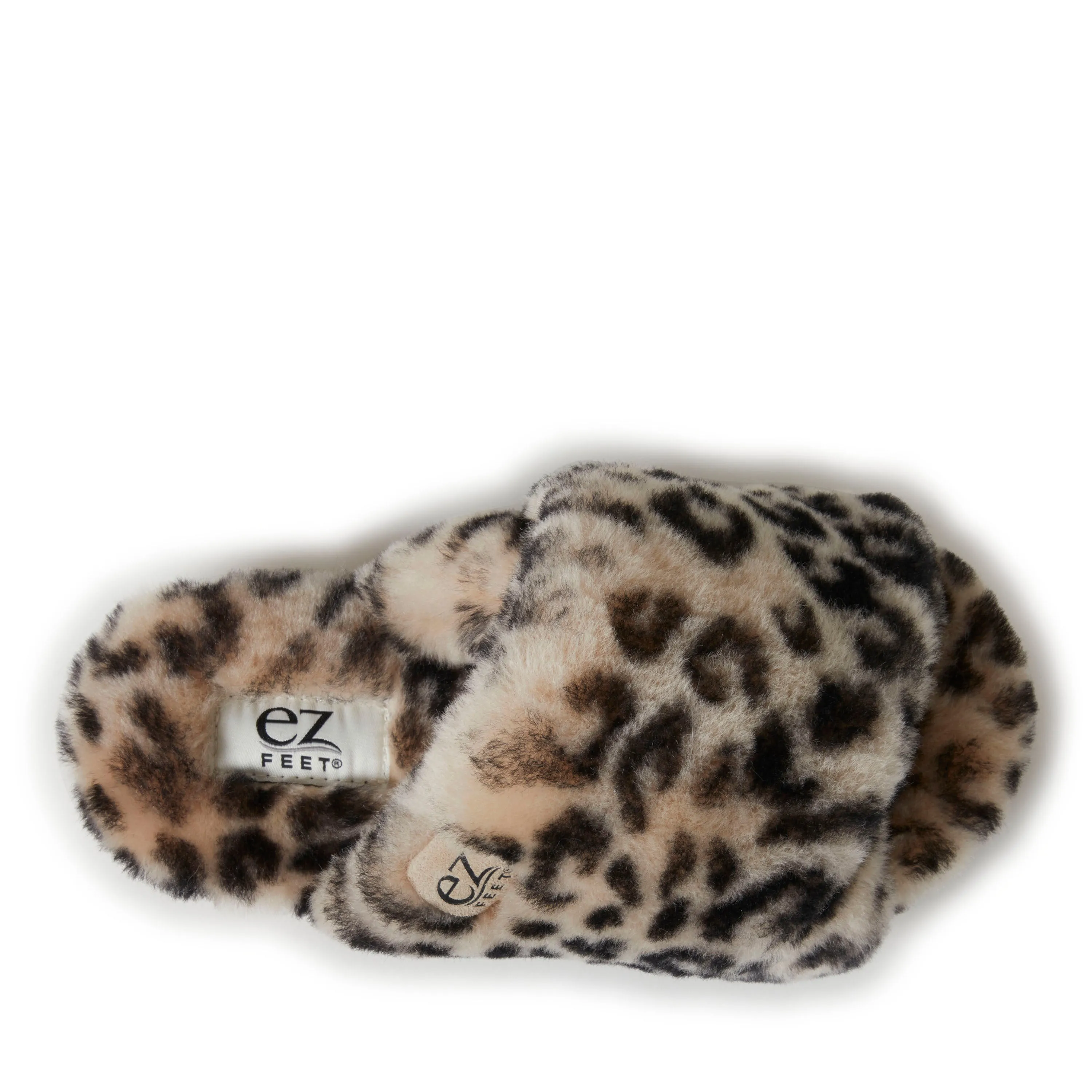 EZ Feet Women's Genuine Shearling Wide X-Band Slide Slipper