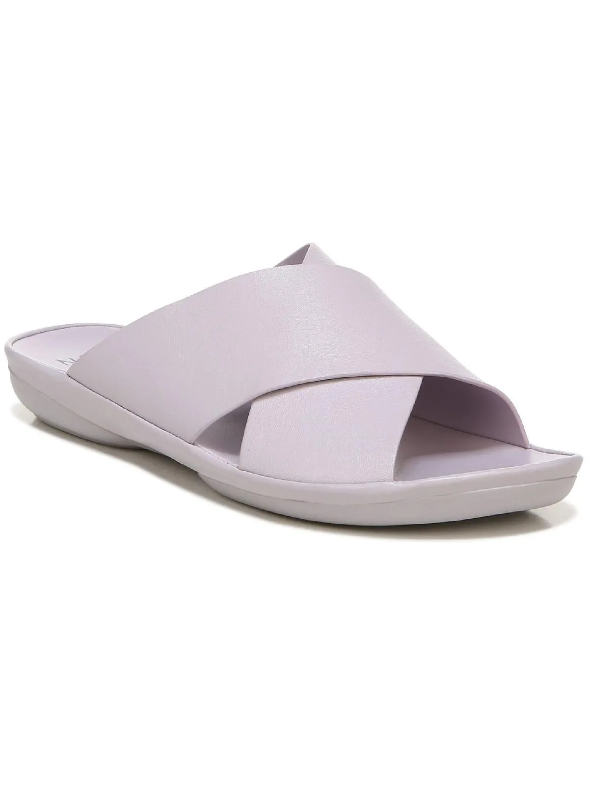 Genn-Stroll Womens Leather Criss-Cross Front Slide Sandals