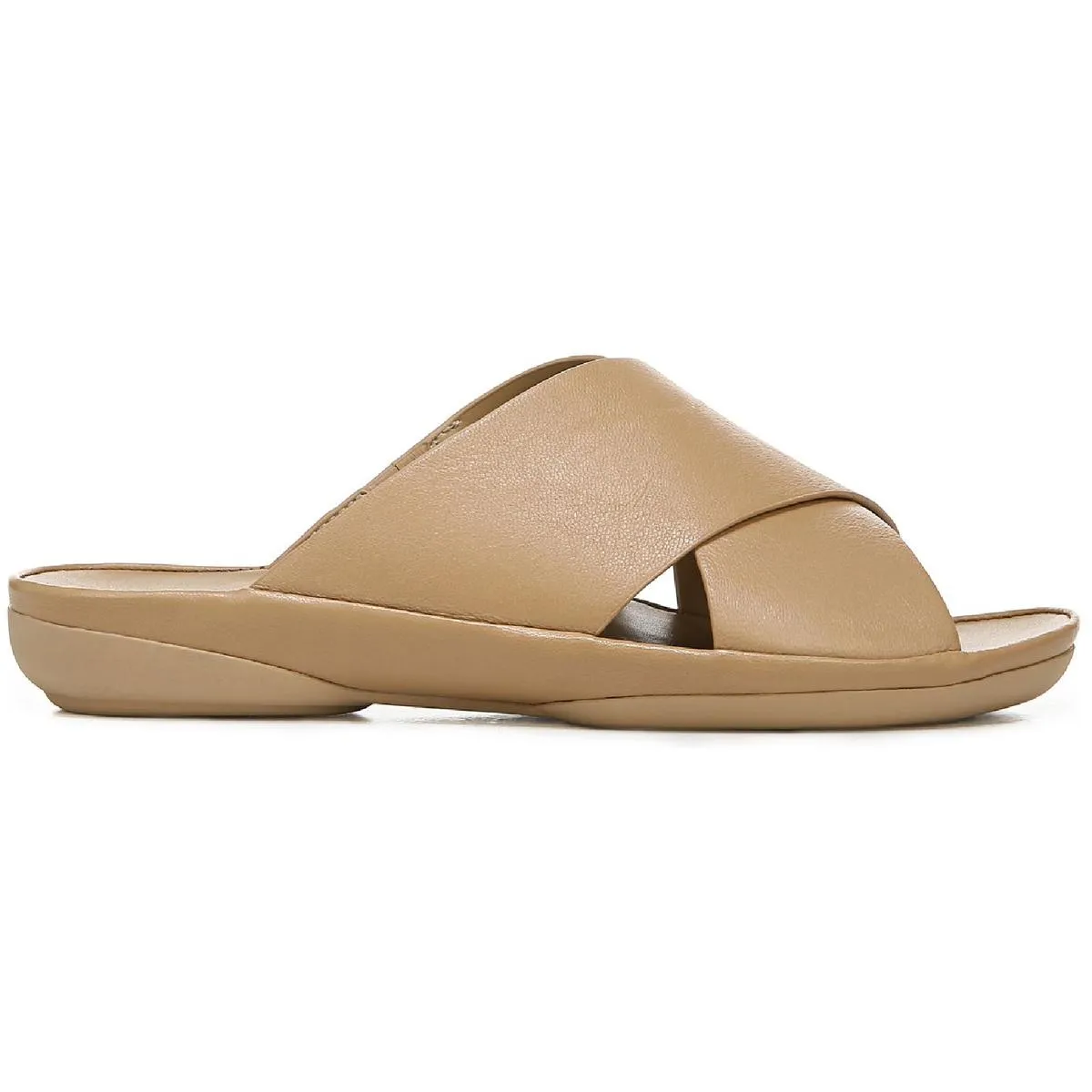 Genn-Stroll Womens Leather Criss-Cross Front Slide Sandals