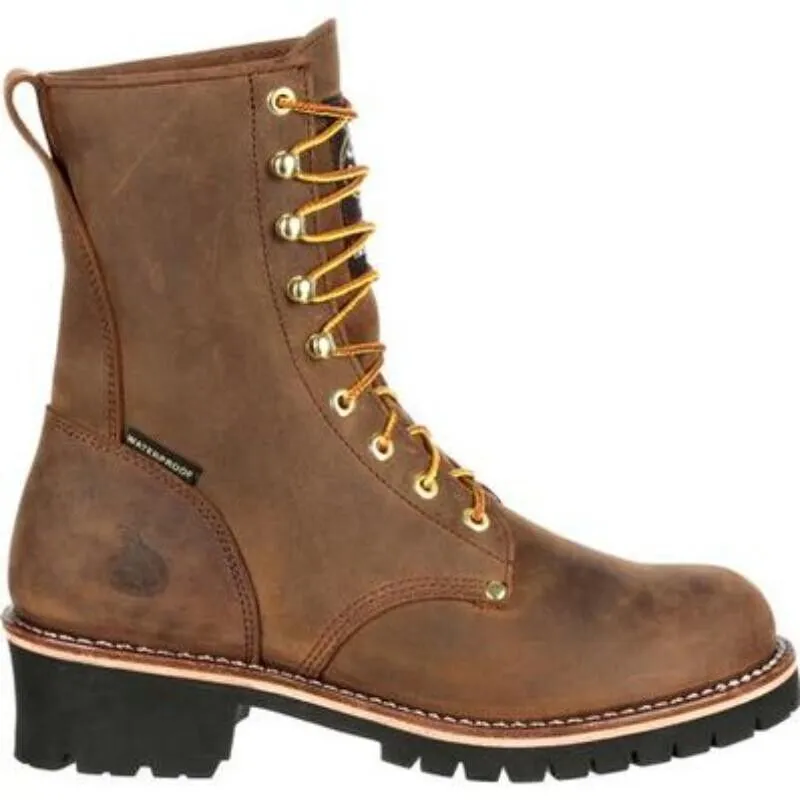 Georgia Gb00065 Work Boot Men's 8 Brown Steel Toe Insulated Logger Boots EEE3596 (Brown,8)