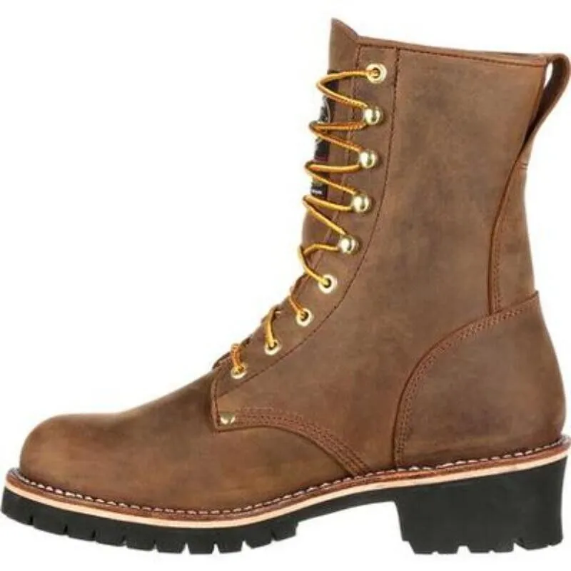 Georgia Gb00065 Work Boot Men's 8 Brown Steel Toe Insulated Logger Boots EEE3596 (Brown,8)