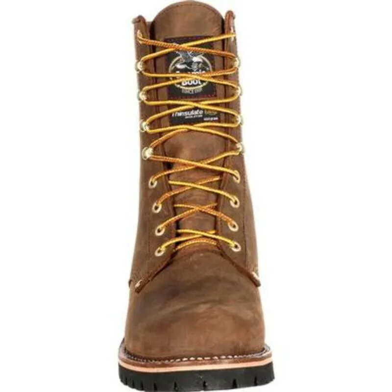 Georgia Gb00065 Work Boot Men's 8 Brown Steel Toe Insulated Logger Boots EEE3596 (Brown,8)