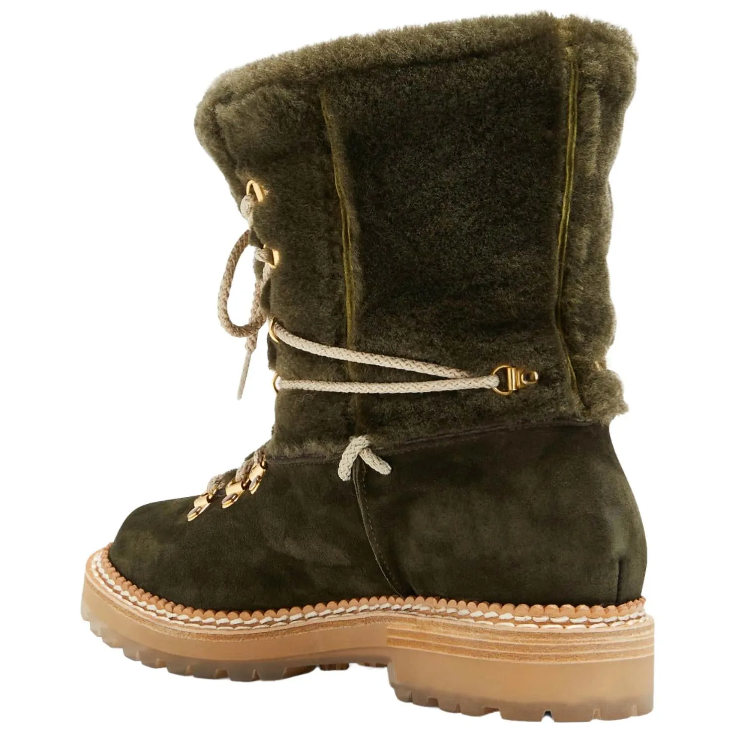 Giada Shearling Lined Boots In Military