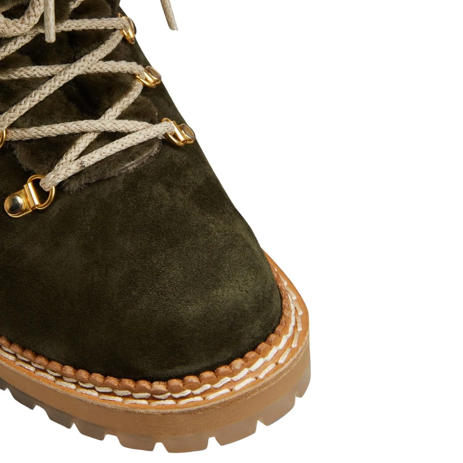 Giada Shearling Lined Boots In Military