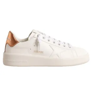 Golden Goose Purestar Bio-Based White Star and Bronze Metallic Heel Tab Women's Sneakers