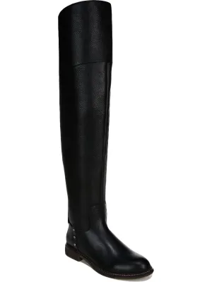 Haleen Womens Leather Wide Calf Knee-High Boots