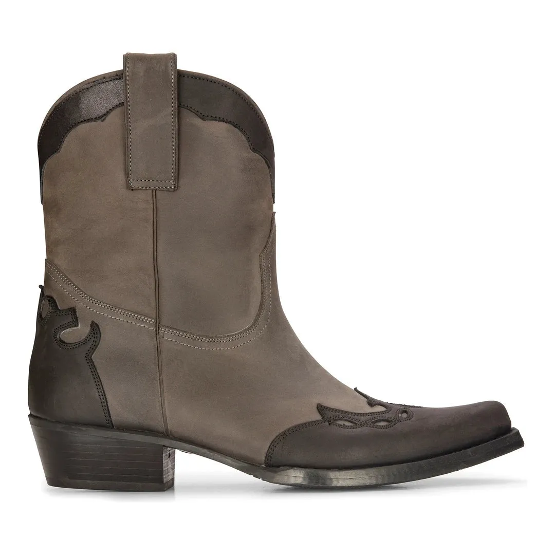 High Western Real Leather Pointed Toe Boots