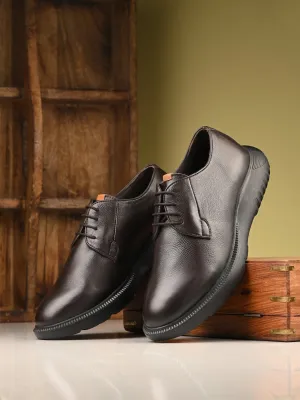 HITZ Men's Brown Leather Casual Lace Up Shoes