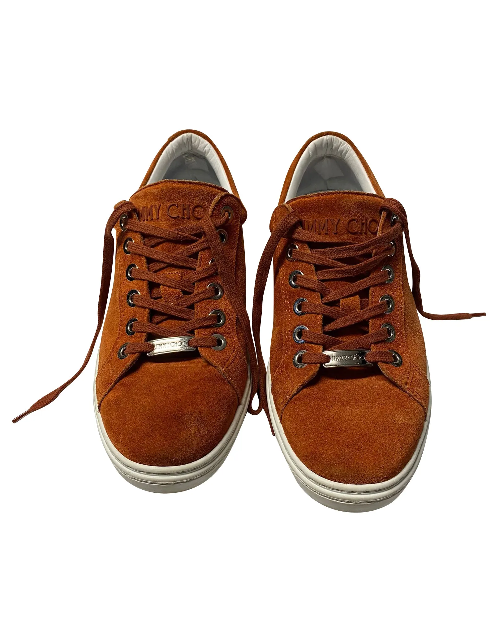 Jimmy Choo Cash Trainers in Brown Suede