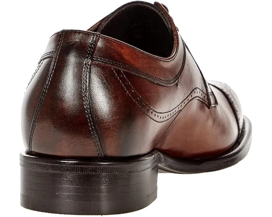Johnston & Murphy Ellsworth Cap Toe Oxfords Men's 10 Brown Leather Shoes ZPO1557