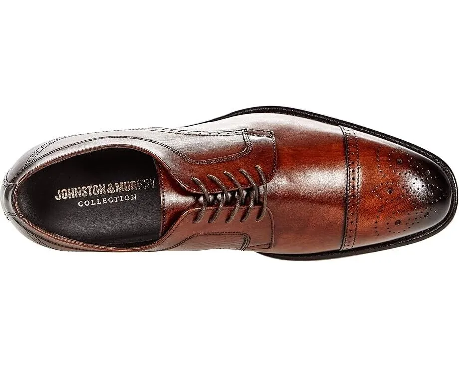 Johnston & Murphy Ellsworth Cap Toe Oxfords Men's 10 Brown Leather Shoes ZPO1557