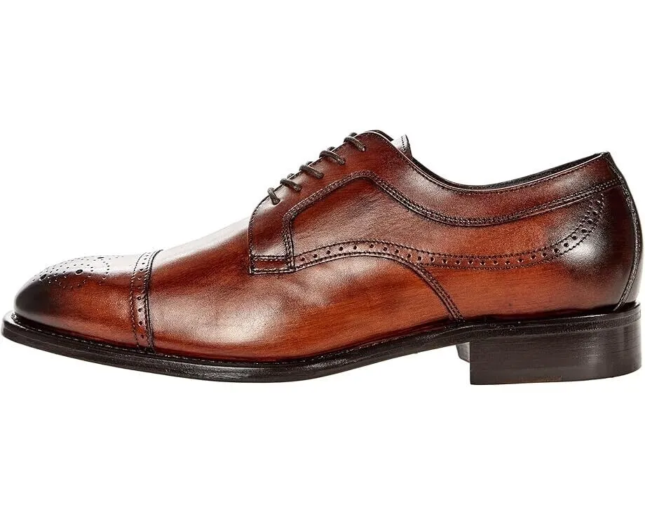 Johnston & Murphy Ellsworth Cap Toe Oxfords Men's 10 Brown Leather Shoes ZPO1557