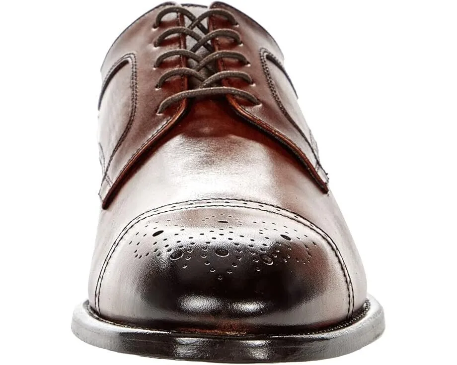 Johnston & Murphy Ellsworth Cap Toe Oxfords Men's 10 Brown Leather Shoes ZPO1557