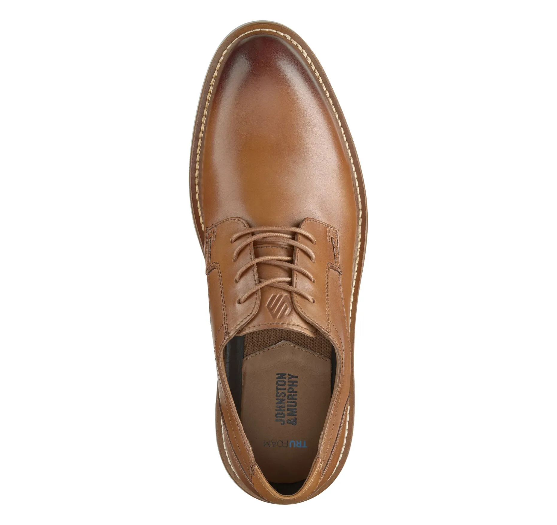Johnston & Murphy Men's Hodges Leather Plain Toe Lace-up Shoe