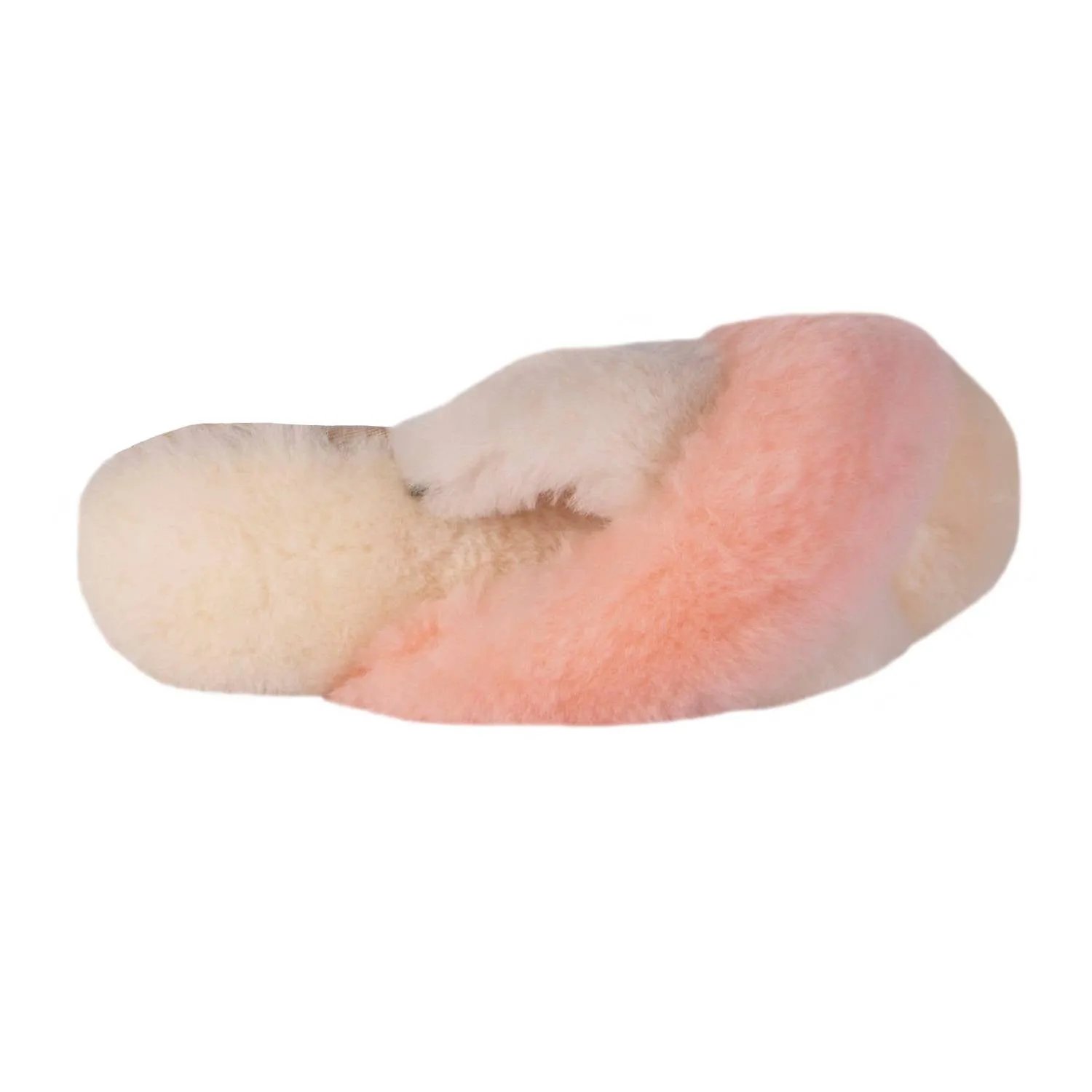 Ladies Duo-Tone Emma Sheepskin Slipper In Cream/peach