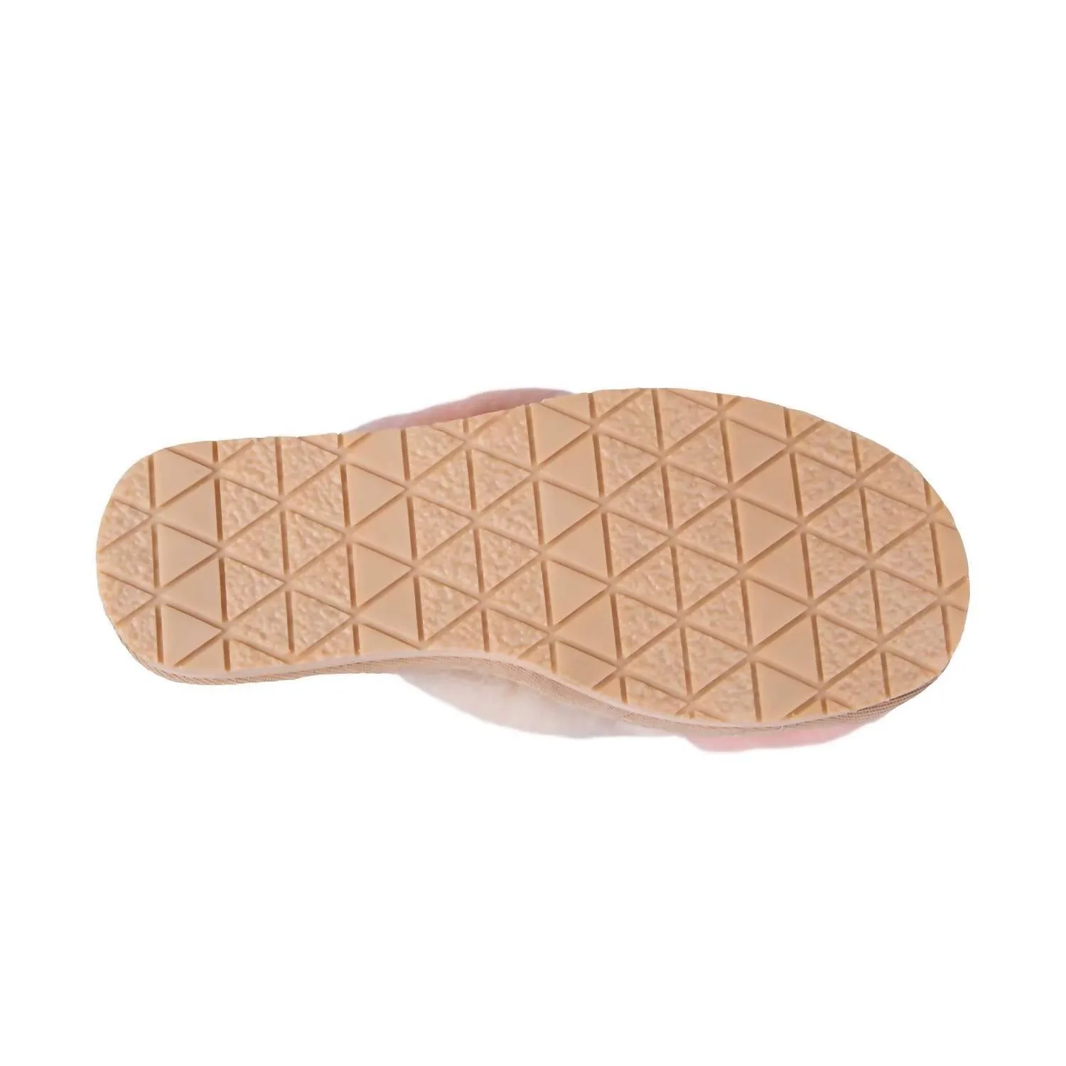 Ladies Duo-Tone Emma Sheepskin Slipper In Cream/peach