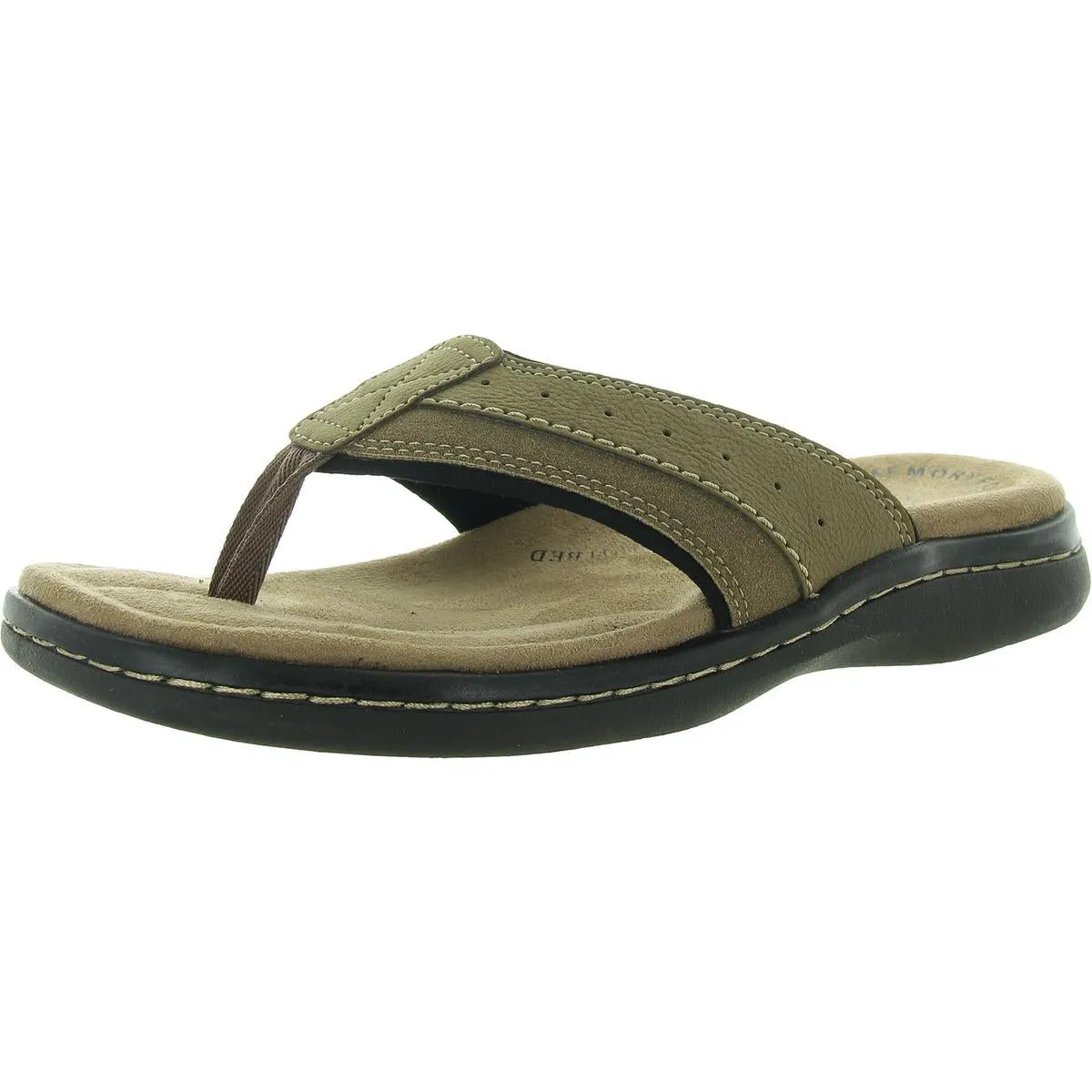 Laguna Mens Memory Foam Faux Leather Flip-Flops