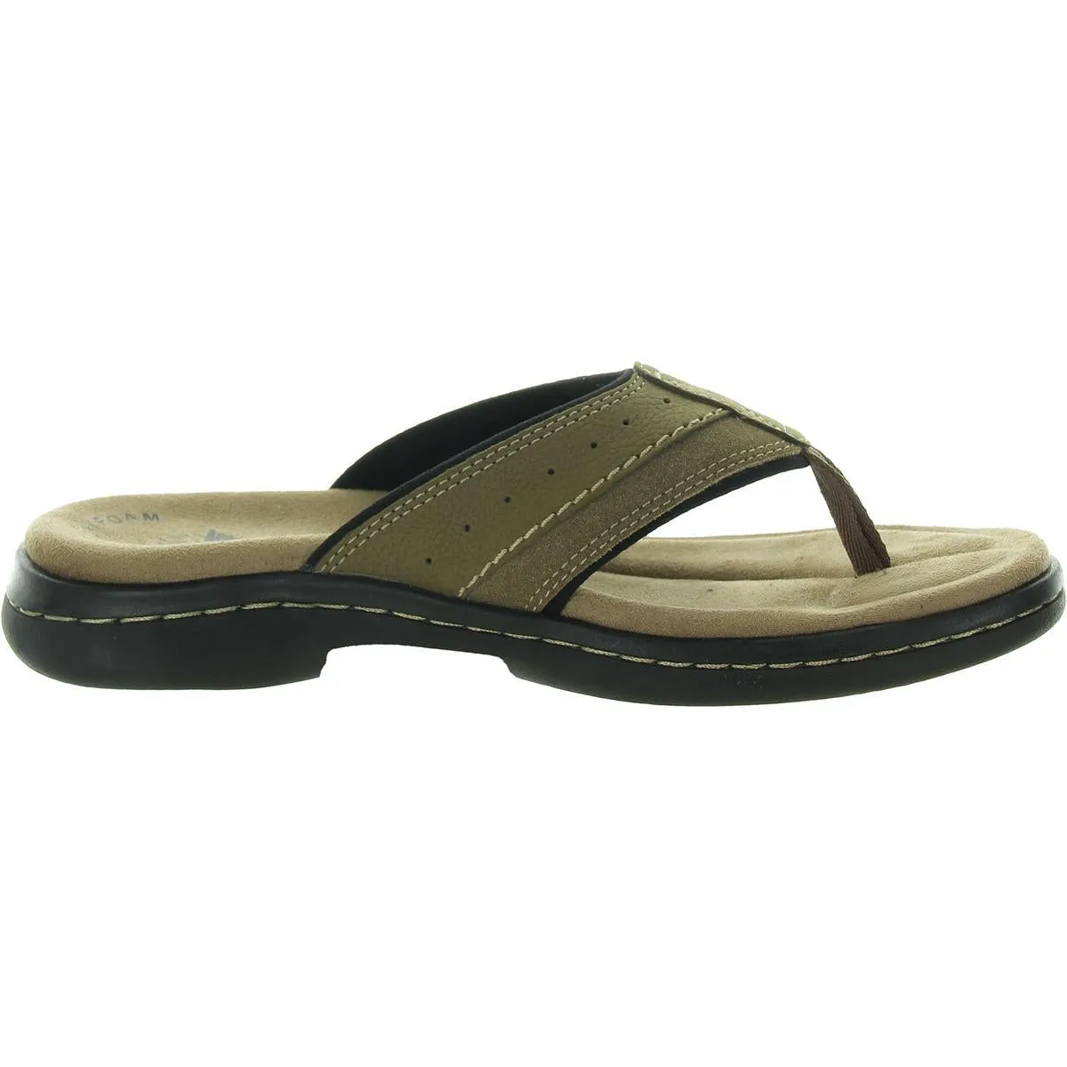 Laguna Mens Memory Foam Faux Leather Flip-Flops
