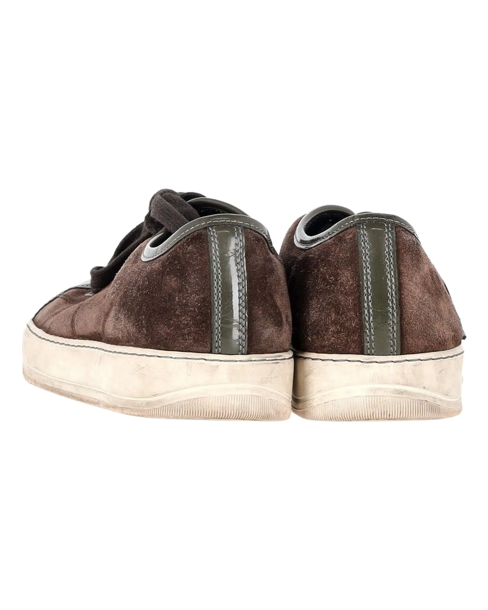 Lanvin Classic Tennis Sneakers in Brown Suede