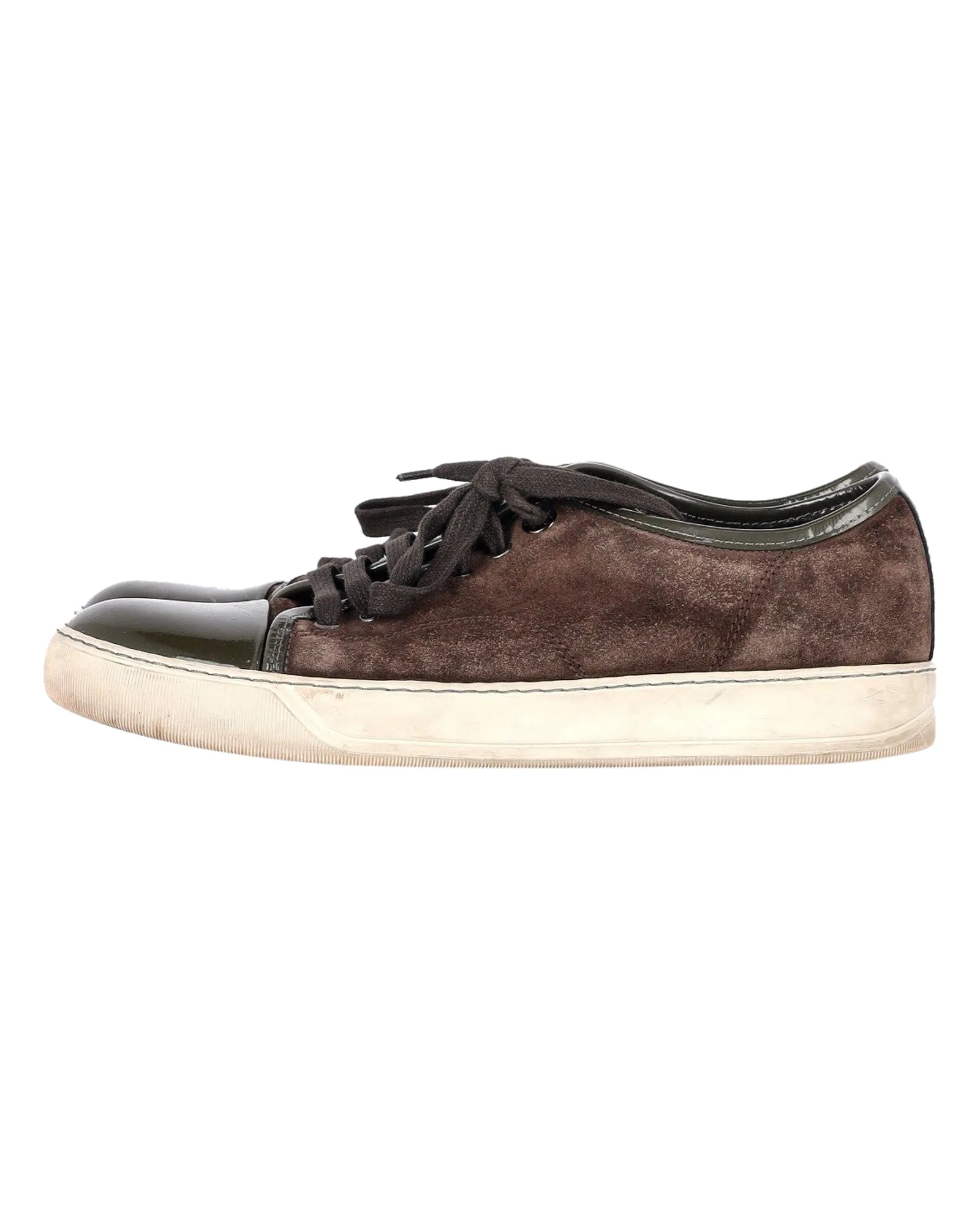 Lanvin Classic Tennis Sneakers in Brown Suede