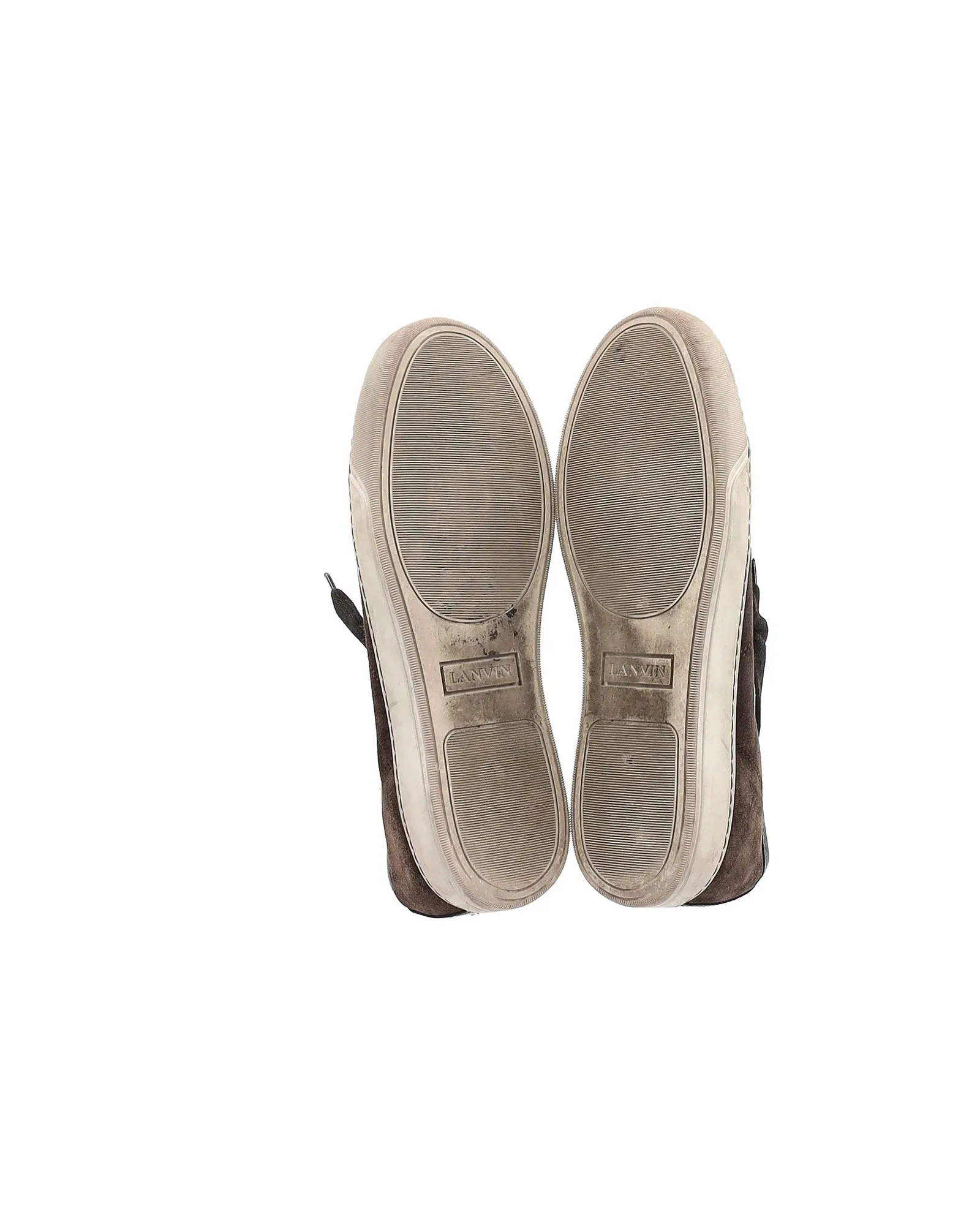 Lanvin Classic Tennis Sneakers in Brown Suede