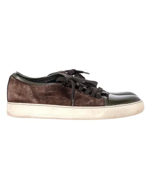 Lanvin Classic Tennis Sneakers in Brown Suede