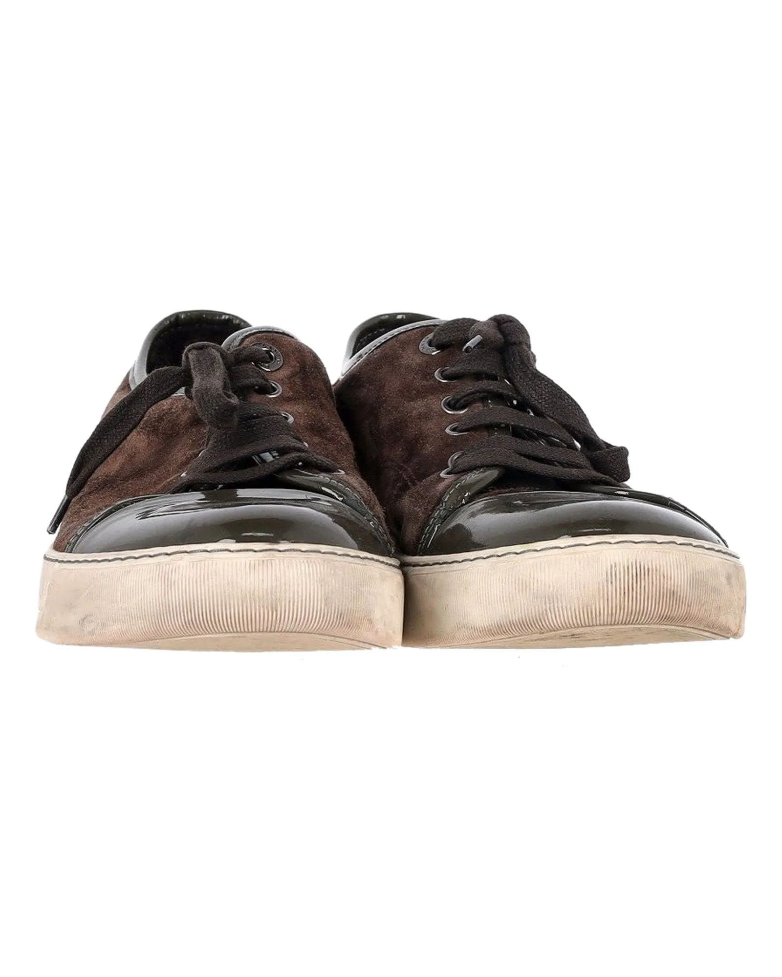 Lanvin Classic Tennis Sneakers in Brown Suede