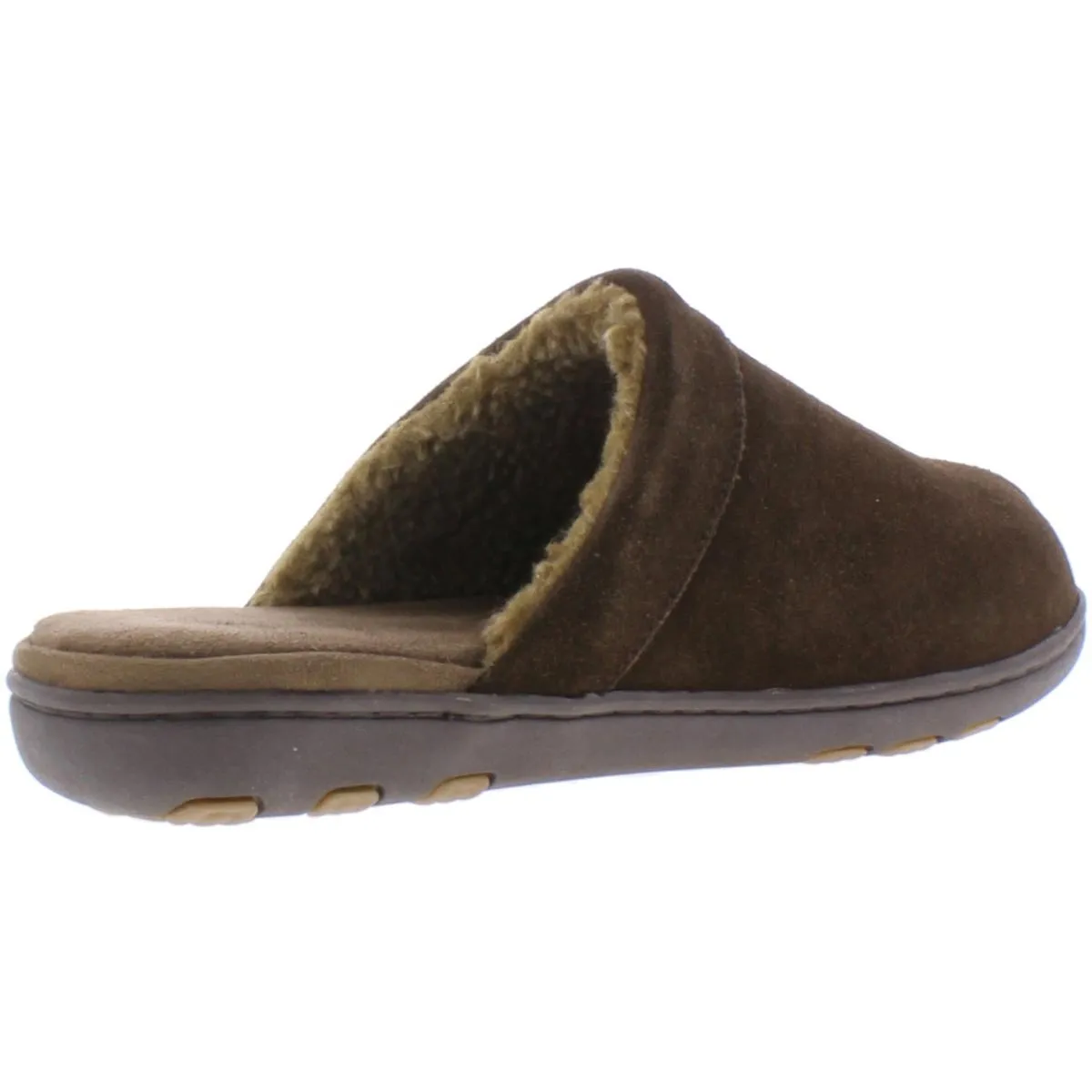 Lonny Mens Suede Faux Fur Scuff Slippers