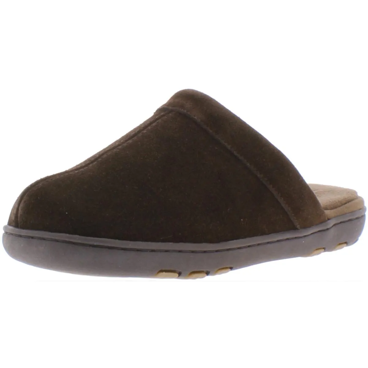 Lonny Mens Suede Faux Fur Scuff Slippers