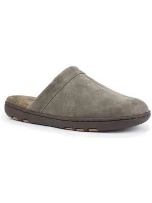 Lonny Mens Suede Faux Fur Scuff Slippers