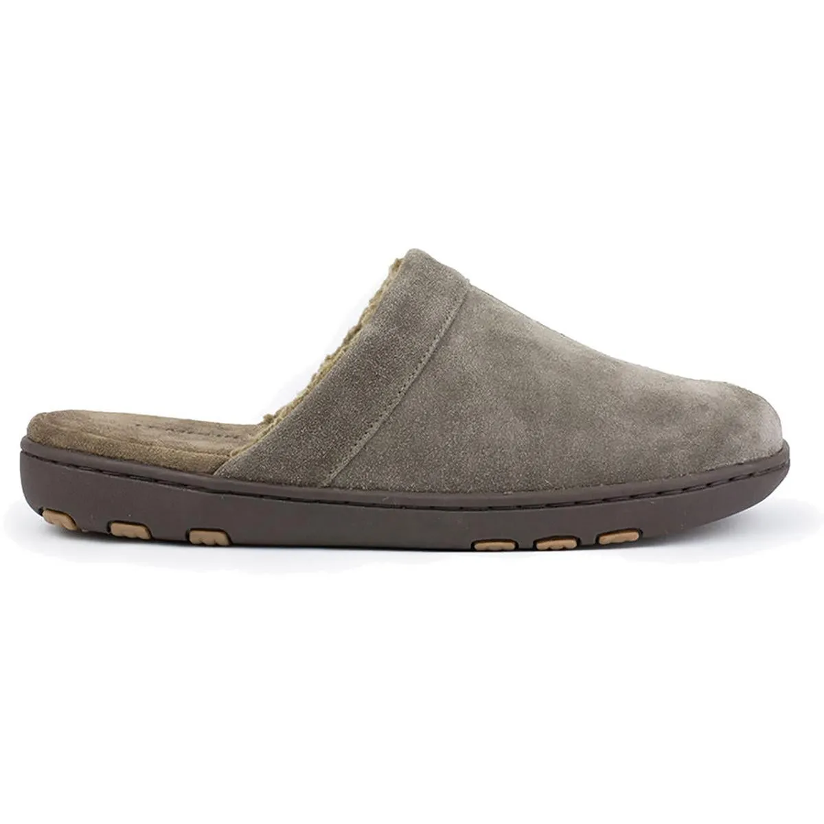 Lonny Mens Suede Faux Fur Scuff Slippers