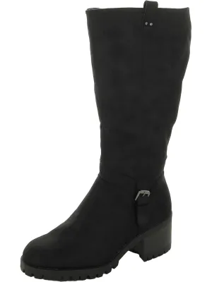 Lorielle Womens Faux Suede Wide Calf Knee-High Boots