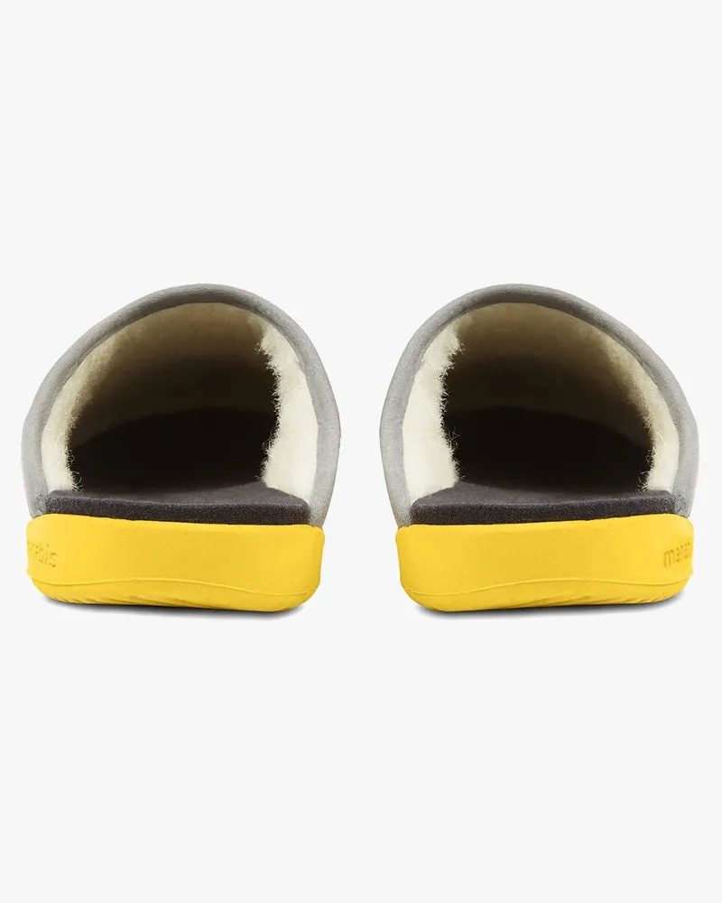 Mahabis Mule Slippers - Light Grey / Skane Yellow