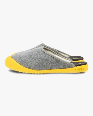 Mahabis Mule Slippers - Light Grey / Skane Yellow