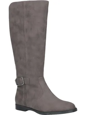 Makayla Womens Faux Suede Tall Riding Boots