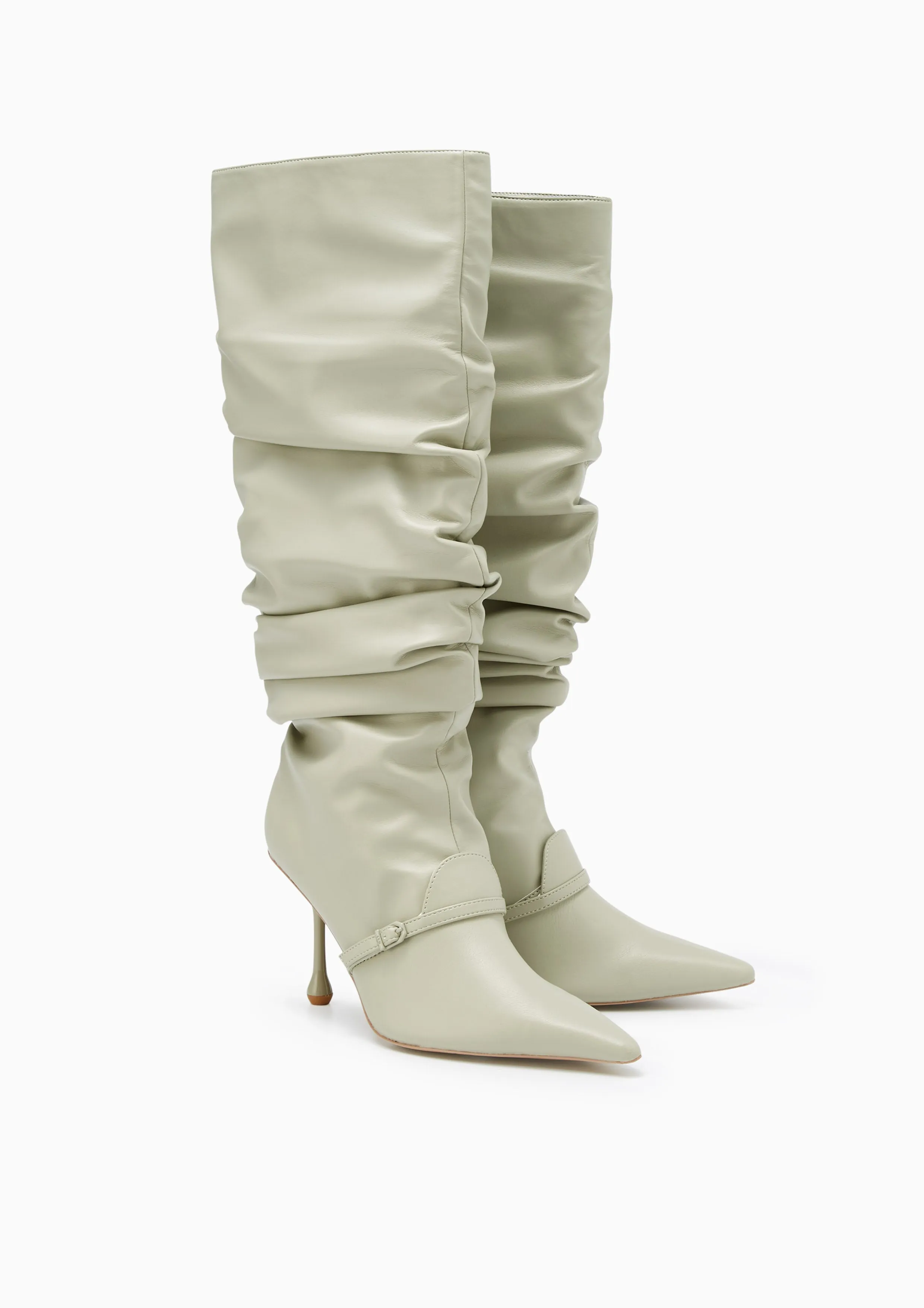 Mamny High Heel Boots Light Green