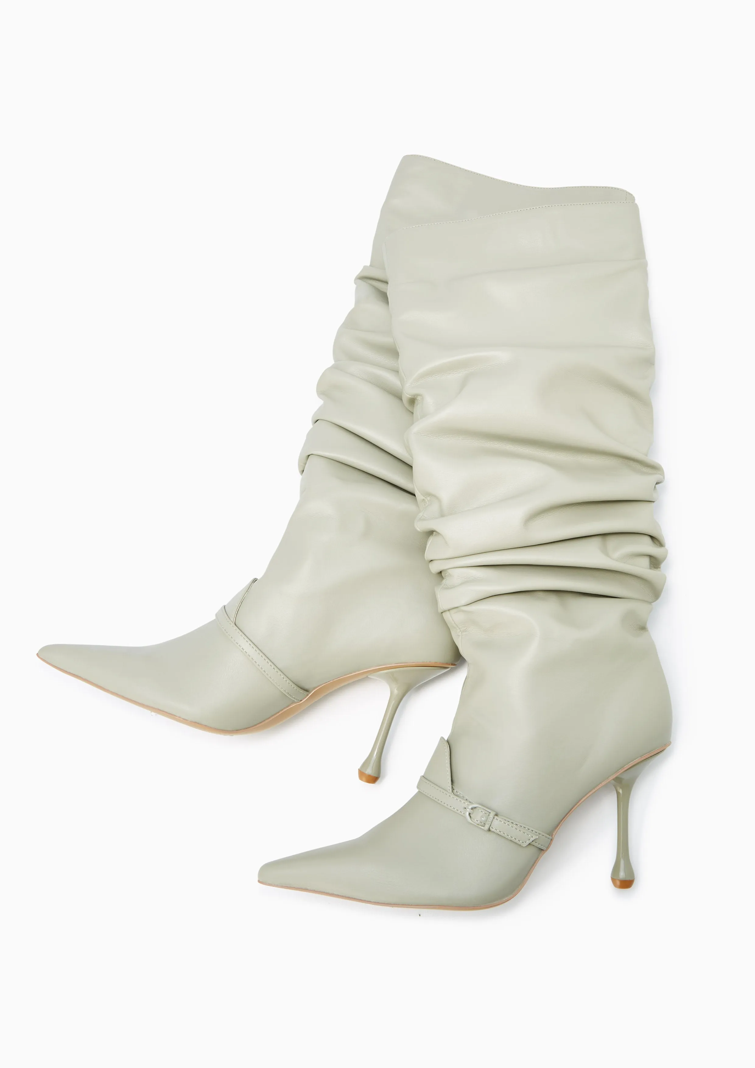 Mamny High Heel Boots Light Green
