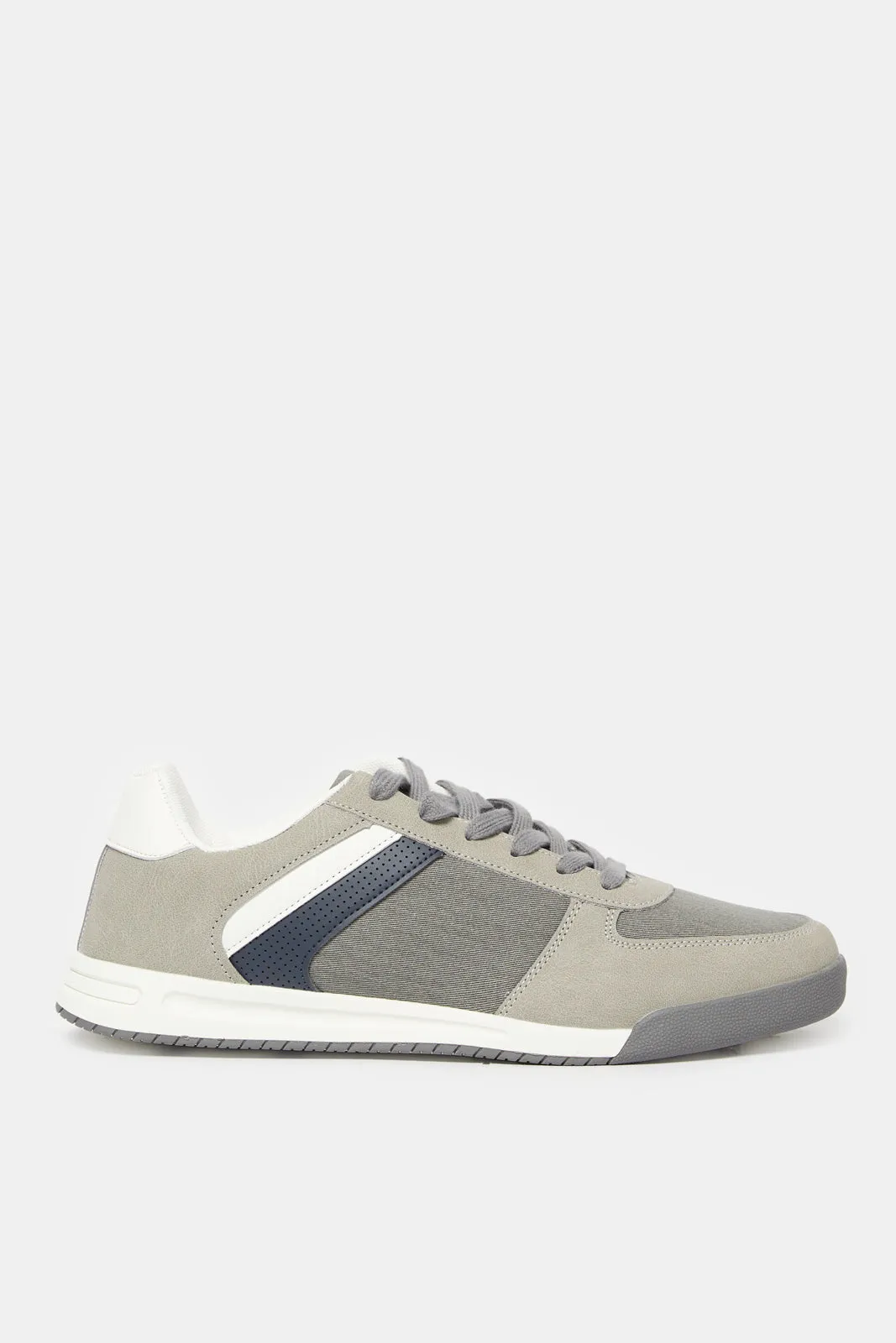 Men Grey Stripped Sneaker