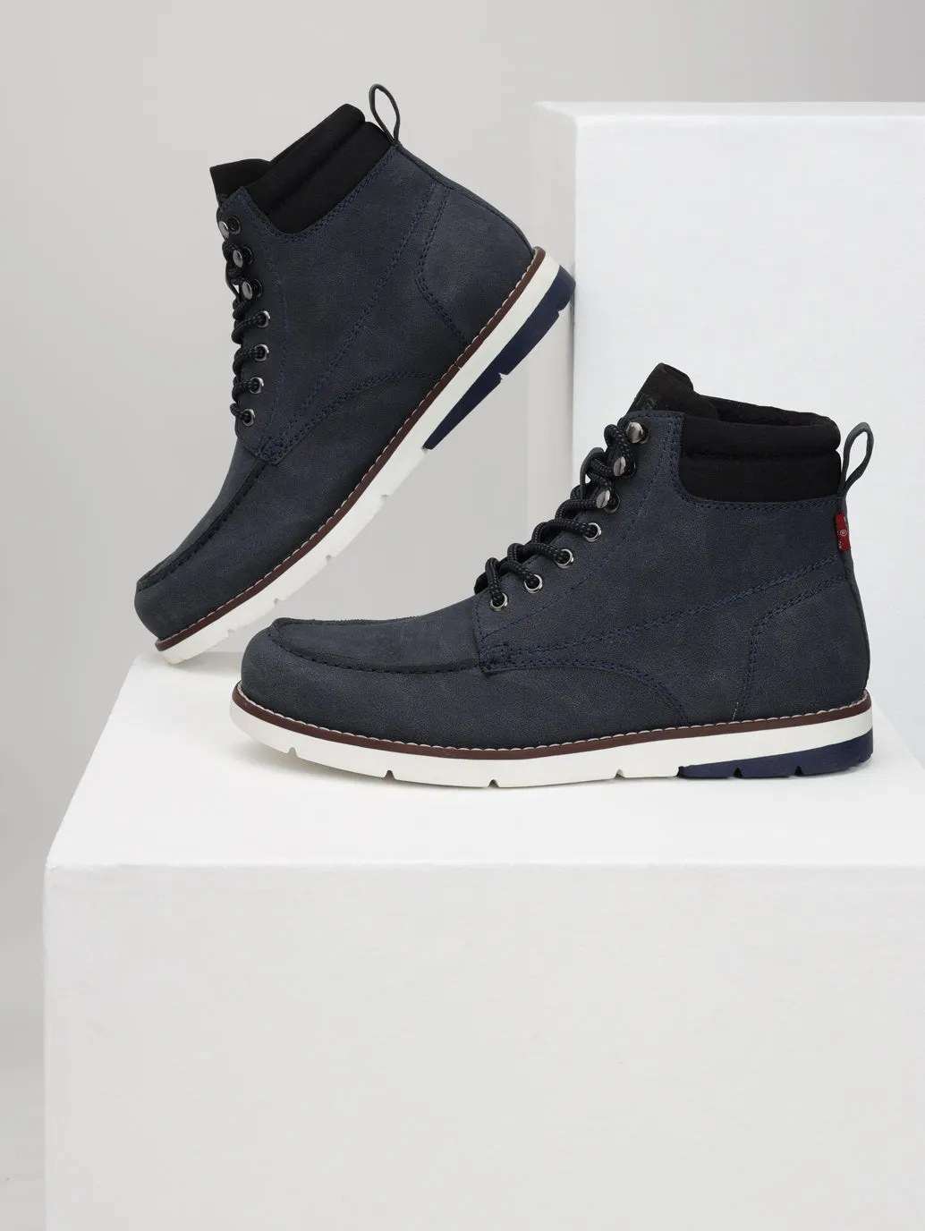 Men's Blue Solid Boots