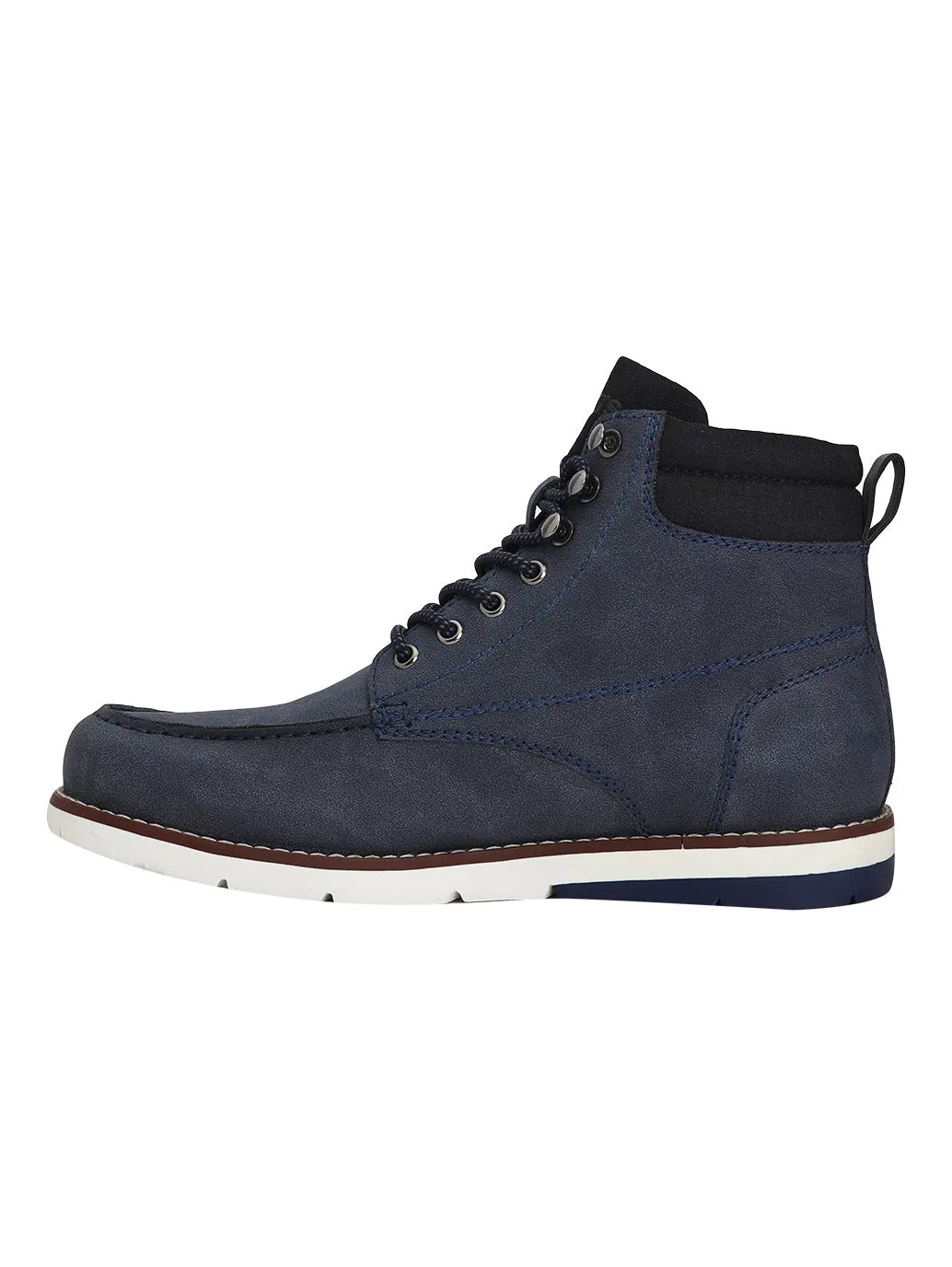 Men's Blue Solid Boots