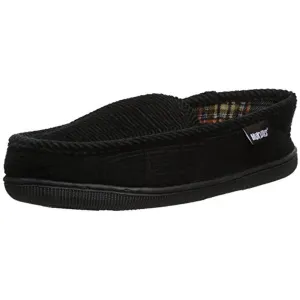 Mens Corduroy Flannel Lined Moccasin Slippers