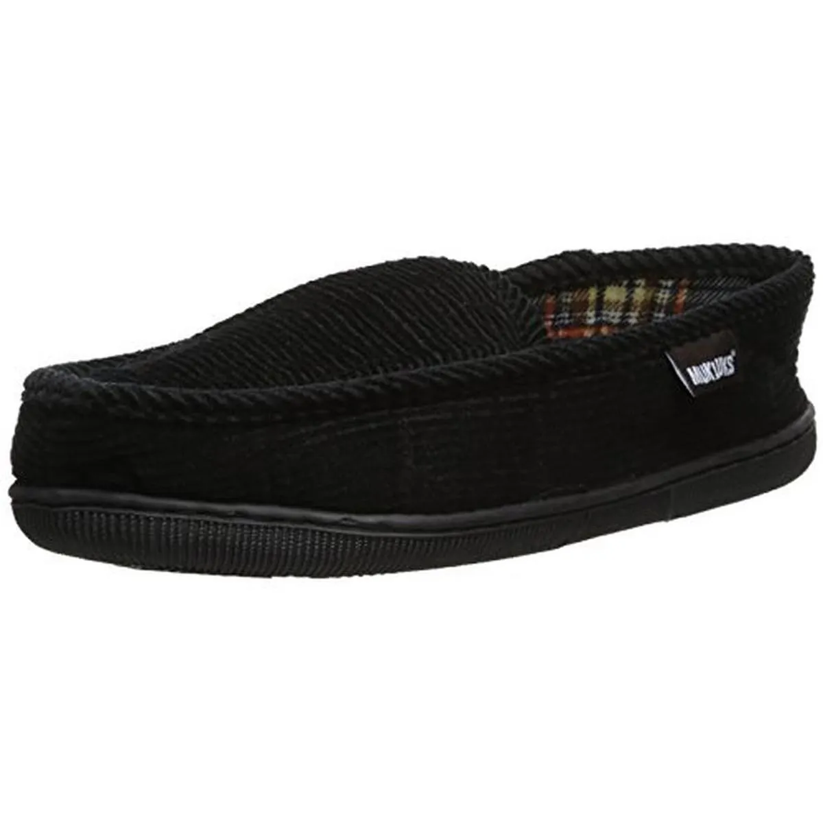 Mens Corduroy Flannel Lined Moccasin Slippers