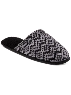 Mens Faux Shearling Chervon Slide Slippers