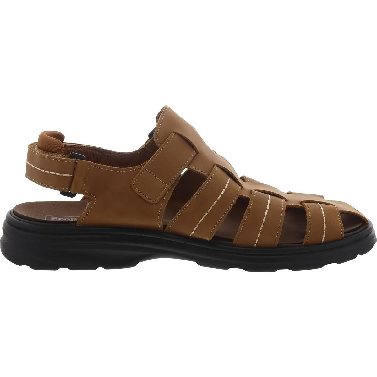 Mens Leather Closed Toe Fisherman Sandals