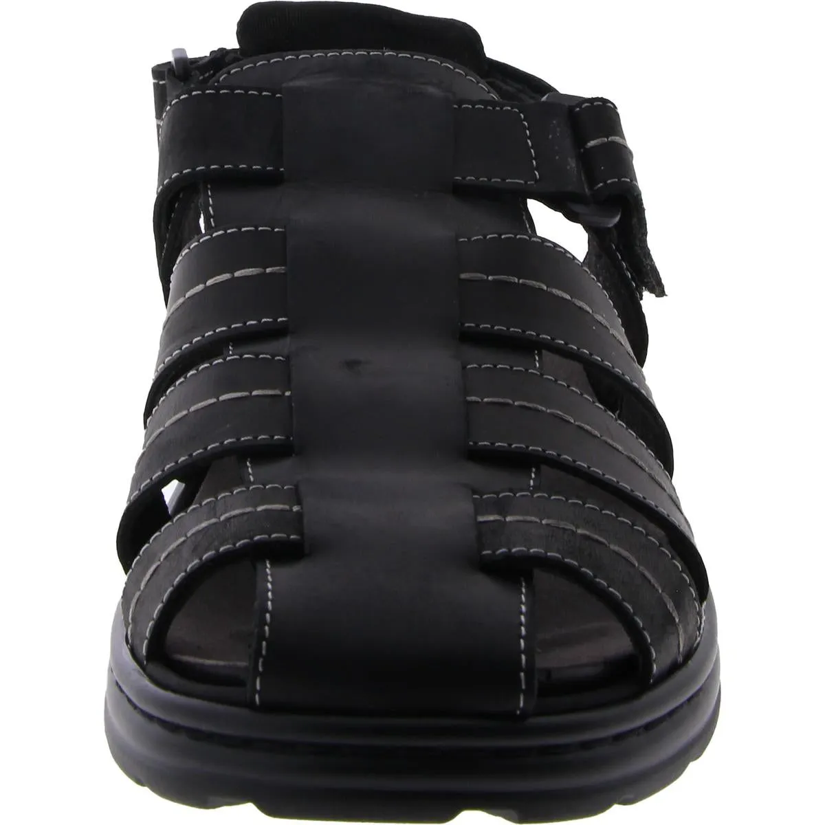 Mens Leather Closed Toe Fisherman Sandals
