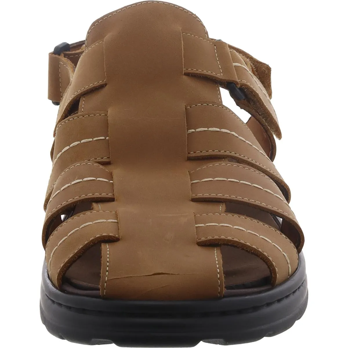 Mens Leather Closed Toe Fisherman Sandals
