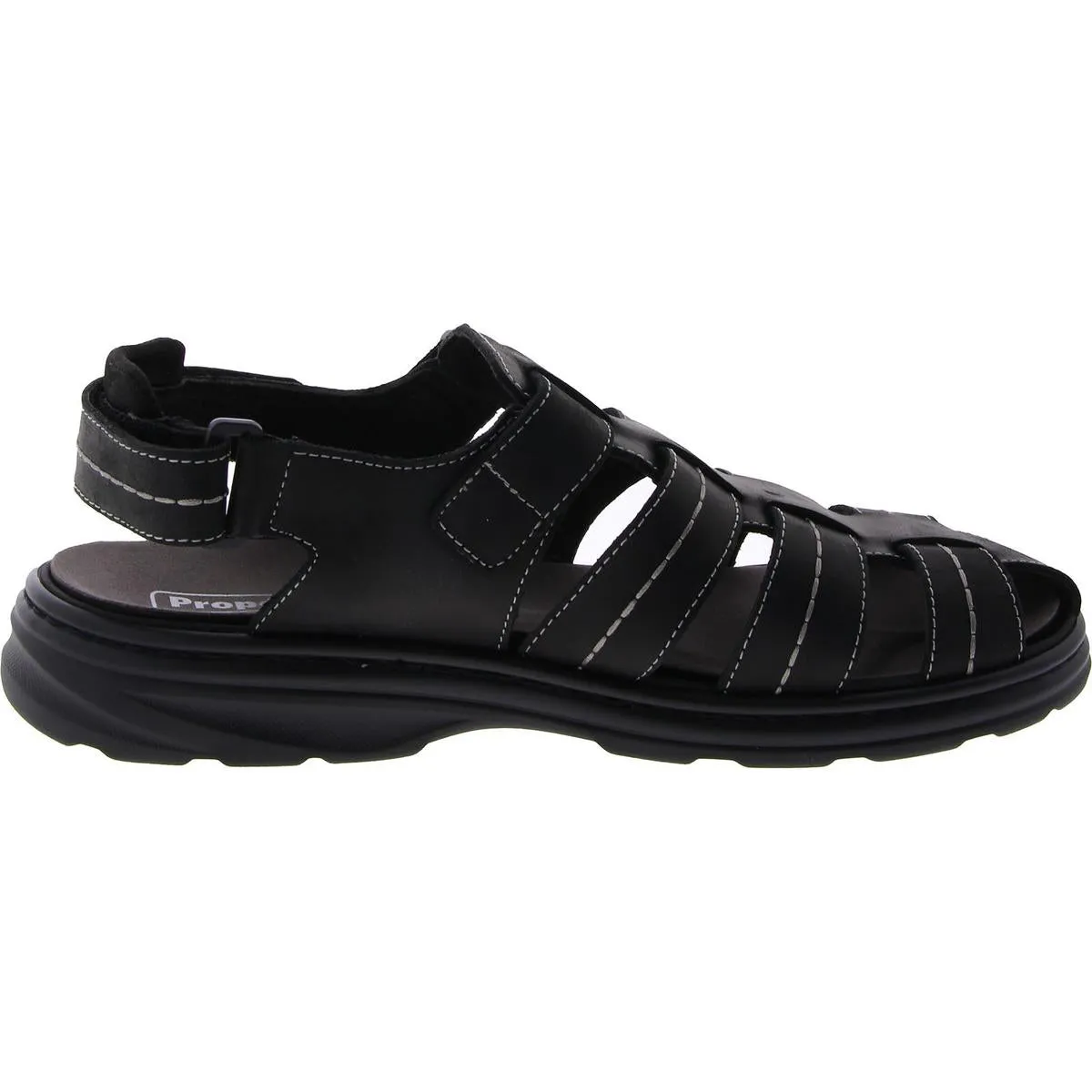 Mens Leather Closed Toe Fisherman Sandals