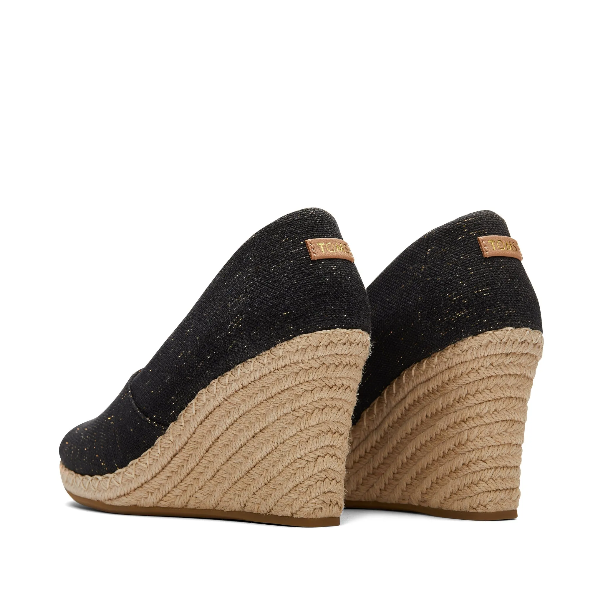 Michelle Black Metallic Linen Wedge Heel