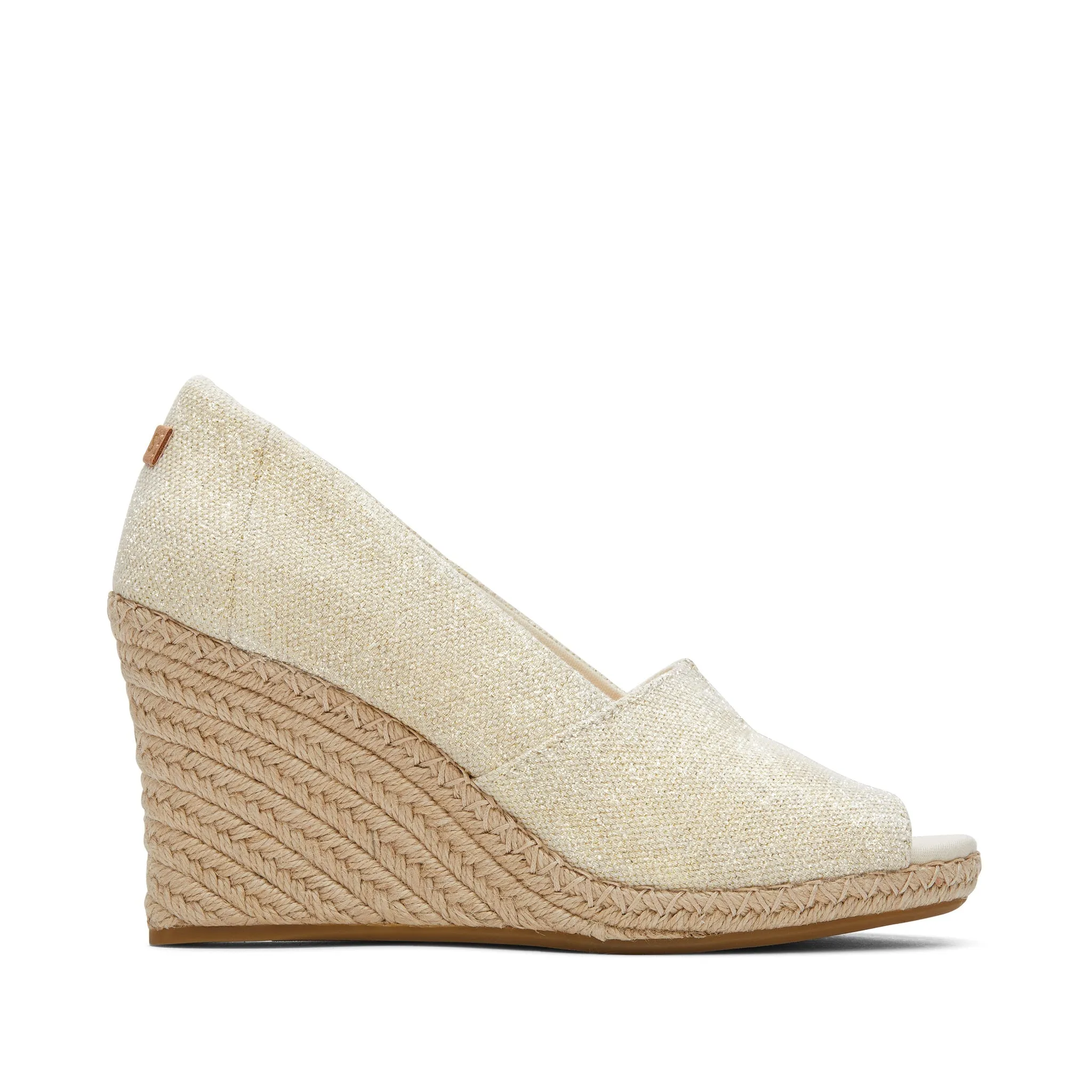 Michelle Black Metallic Linen Wedge Heel