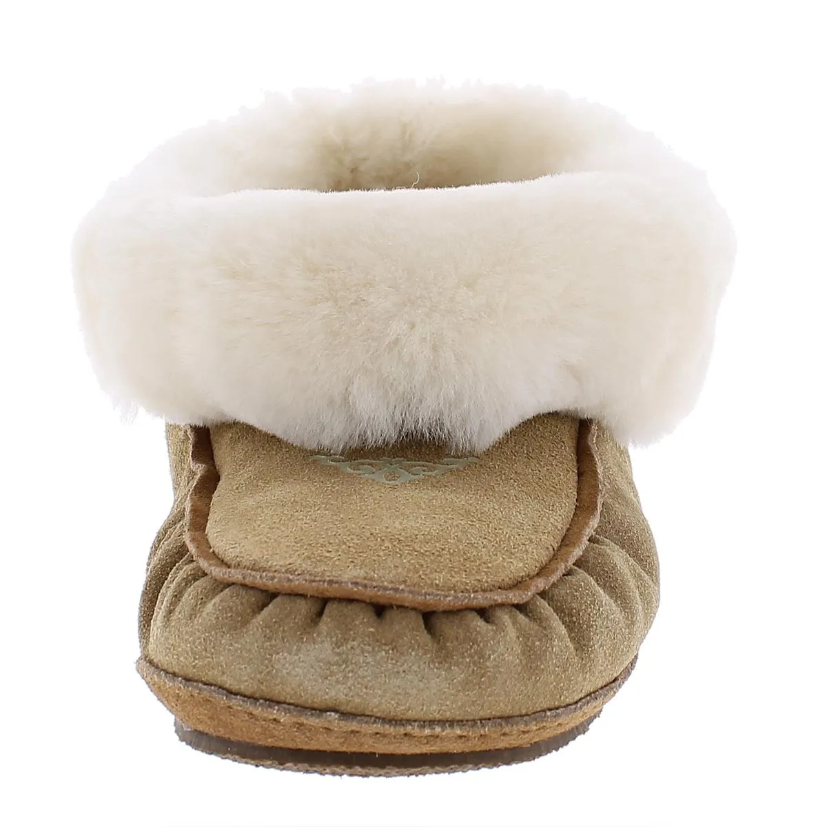 Navajo Mens Suede Shearling Lined Moccasin Slippers